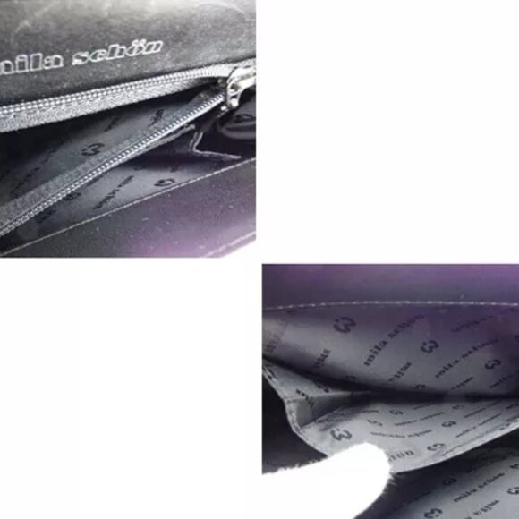 Mila Schon Handbag Logo Black Woman Authentic Used - Picture 6 of 6